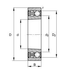 {(dio)S 2205-K-2RS-TVH-C3, (j) DIN 630 ˜ʵҪߴ, FF 1:12ɂ(c)ܷ